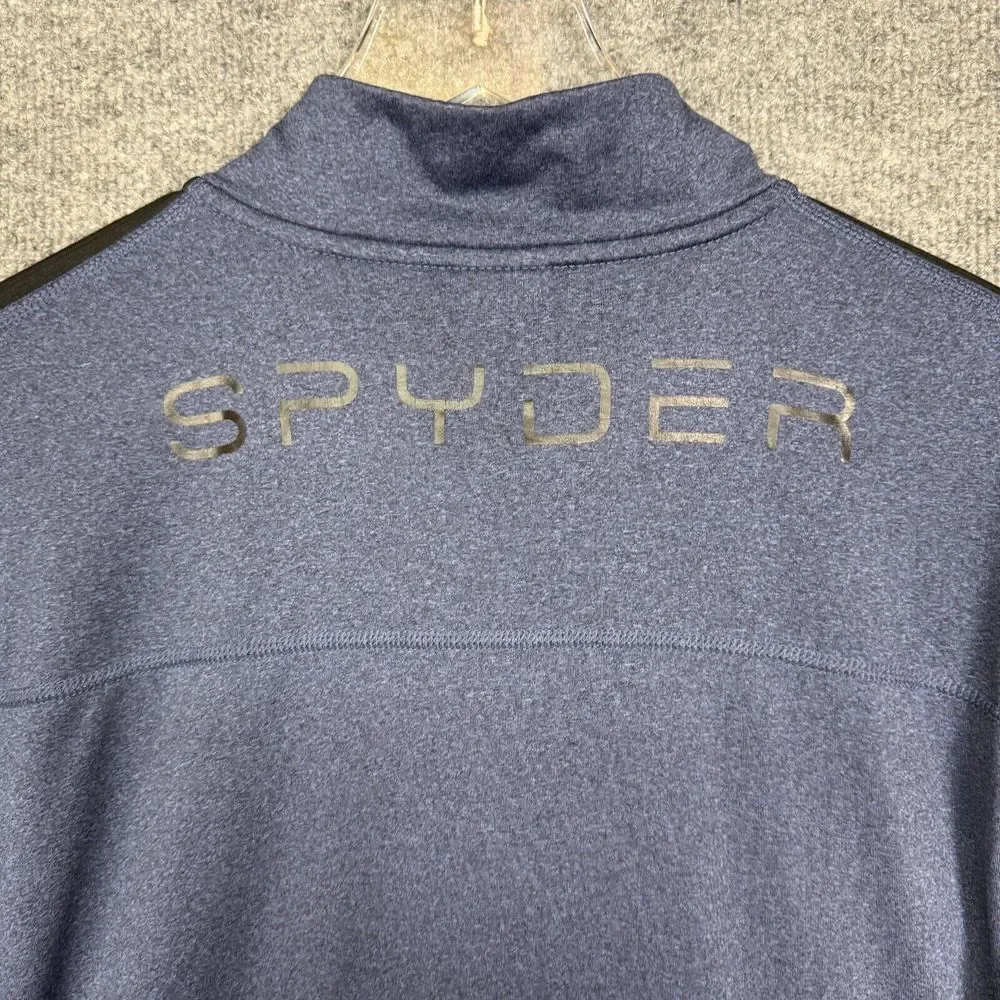 Spyder Shirt Mens XL Blue Active 1/4 Zip Pullover Lightweight‎ Mock Neck Stretch